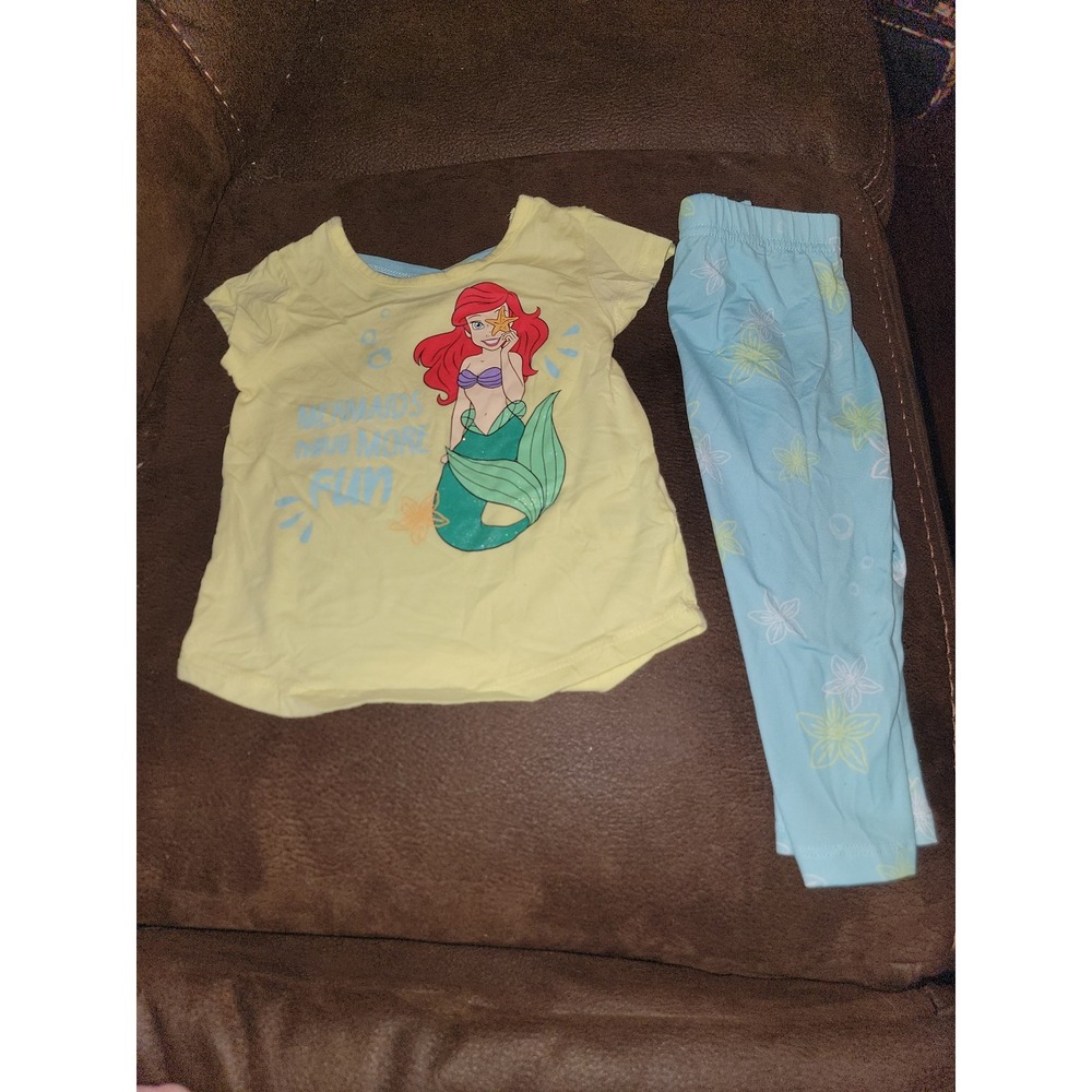 Disney princess the little mermaid ariel outfit top and leggings size 3t